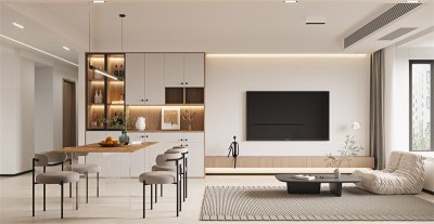 蝴蝶灣130平現(xiàn)代風